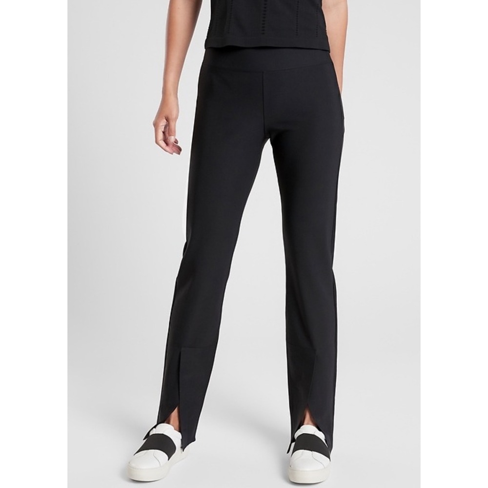 Athleta Interstellar Tights Black Size‎ 4 Slim Leg Ankle Zip Career
